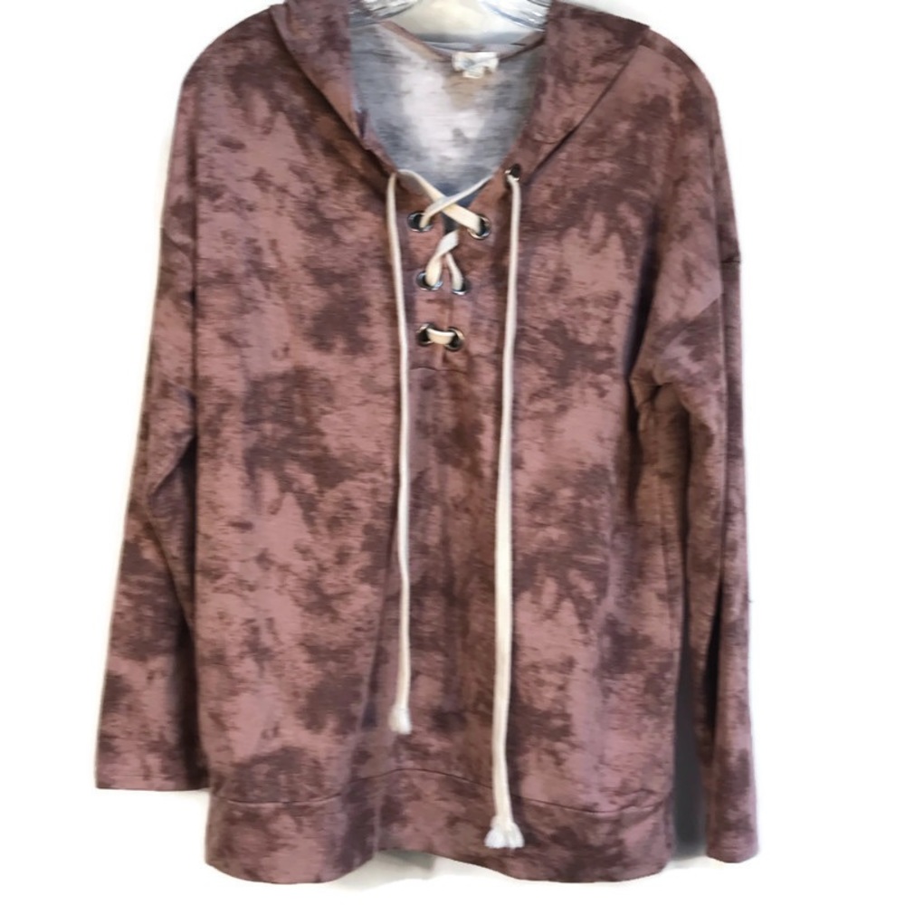 Caution to the Wind Anthropologie Tie Fye Hoodie Size Women’s Large Pink(s)